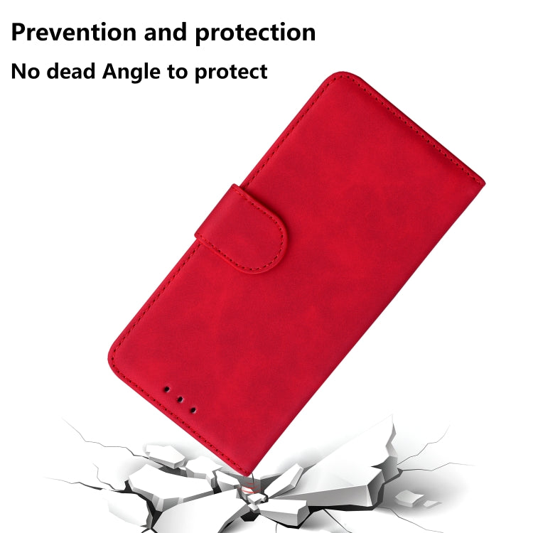 For Xiaomi Redmi K70 / K70 Pro Skin Feel Pure Color Flip Leather Phone Case(Red) - K70 Cases by buy2fix | Online Shopping UK | buy2fix