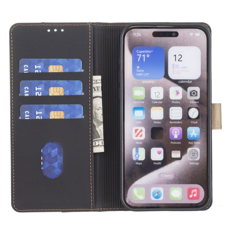 For iPhone 16 Pro Color Matching RFID Anti-theft Leather Phone Case(Black) - iPhone 16 Pro Cases by buy2fix | Online Shopping UK | buy2fix