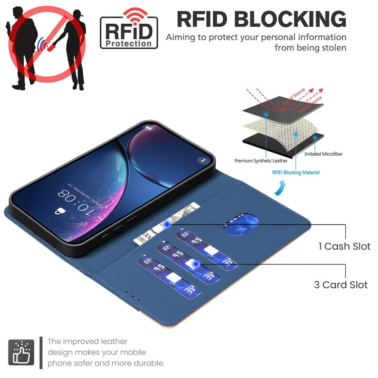 For Xiaomi Redmi K70 / K70 Pro Color Matching RFID Anti-theft Leather Phone Case(Blue) - Xiaomi Cases by buy2fix | Online Shopping UK | buy2fix