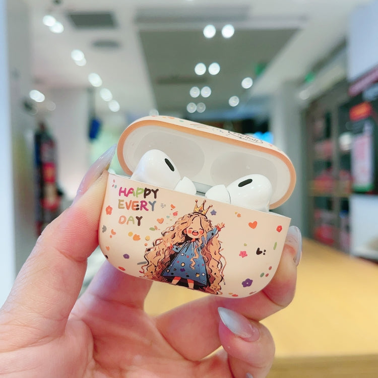 For AirPods Pro Girl Pattern Earbuds Box Frosted TPU Case(Flower) - For AirPods Pro by buy2fix | Online Shopping UK | buy2fix