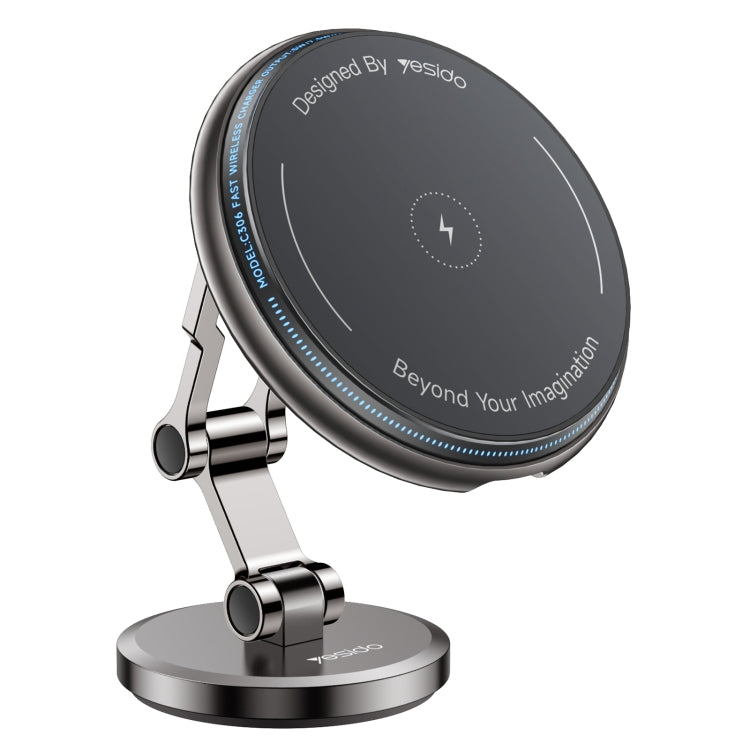 Yesido C306 15W Car Magnetic Wireless Charging Holder(Black) - Wireless Charger Holders by Yesido | Online Shopping UK | buy2fix