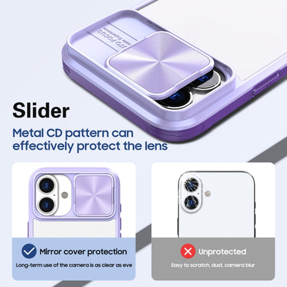 For iPhone 16 Pro Max Sliding Camshield Acrylic Hybrid TPU Phone Case(Purple) - iPhone 16 Pro Max Cases by buy2fix | Online Shopping UK | buy2fix