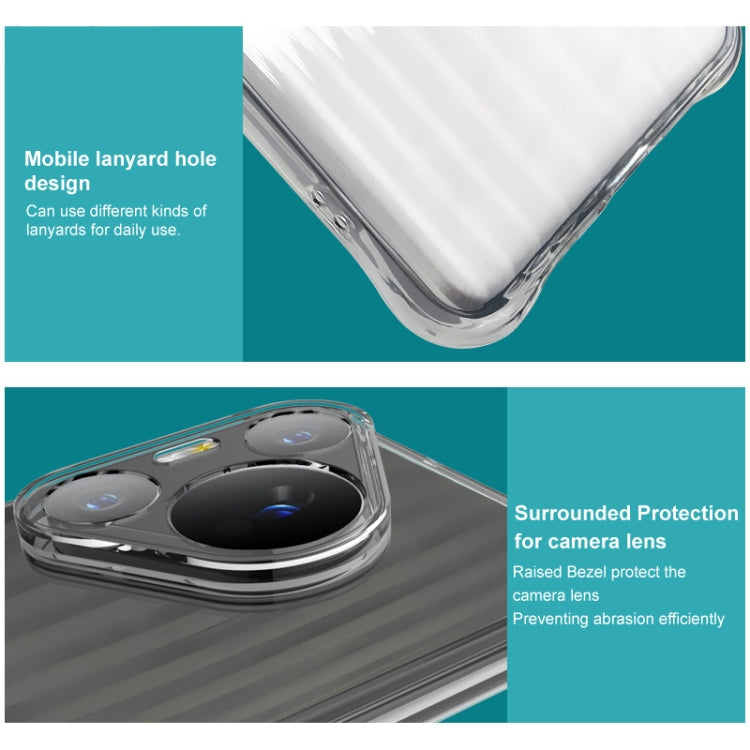 For Motorola Moto S50 Neo 5G IMAK Corrugated Texture Airbag TPU Phone Case(Transparent Black) - Motorola Cases by imak | Online Shopping UK | buy2fix