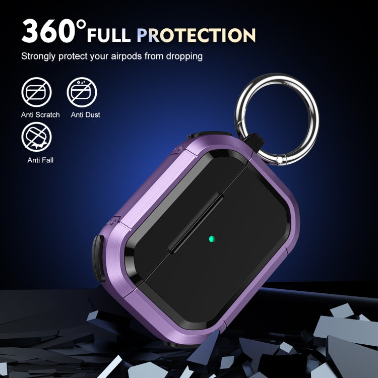 For AirPods 3 Armor TPU + PC Earbuds Box Protective Case with Metal Buckle(Lavender) - For AirPods 3 by buy2fix | Online Shopping UK | buy2fix