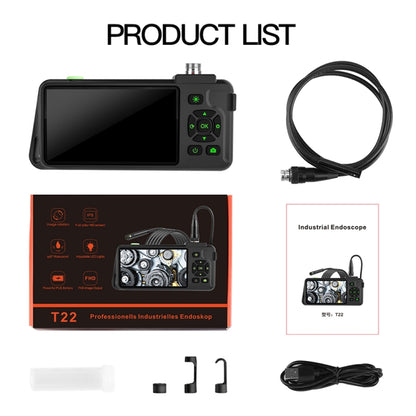 T22 4.5 inch IPS Color Screen 7.9mm Triple Camera Hard Cable Industrial Endoscope, Length:2m(Black Orange) -  by buy2fix | Online Shopping UK | buy2fix