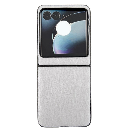 For Motorola Razr 50 Mink Plush PC Phone Case(White) - Motorola Cases by buy2fix | Online Shopping UK | buy2fix