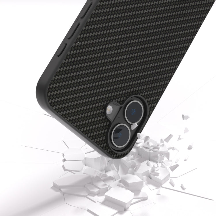 For iPhone 16 Carbon Fiber Texture Protective Phone Case(Black) - iPhone 16 Cases by buy2fix | Online Shopping UK | buy2fix