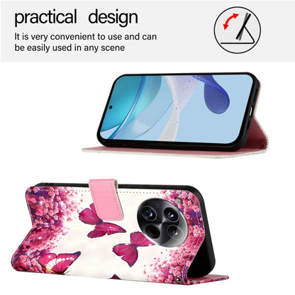 For OnePlus 12 Global 3D Painting Horizontal Flip Leather Phone Case(Rose Butterfly) - OnePlus Cases by buy2fix | Online Shopping UK | buy2fix