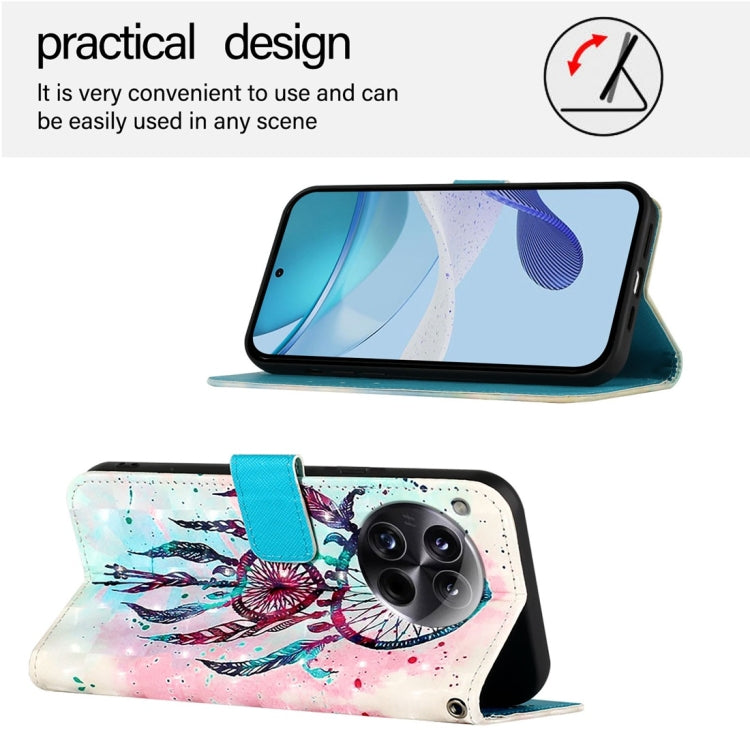 For OnePlus 12 Global 3D Painting Horizontal Flip Leather Phone Case(Color Drop Wind Chimes) - OnePlus Cases by buy2fix | Online Shopping UK | buy2fix