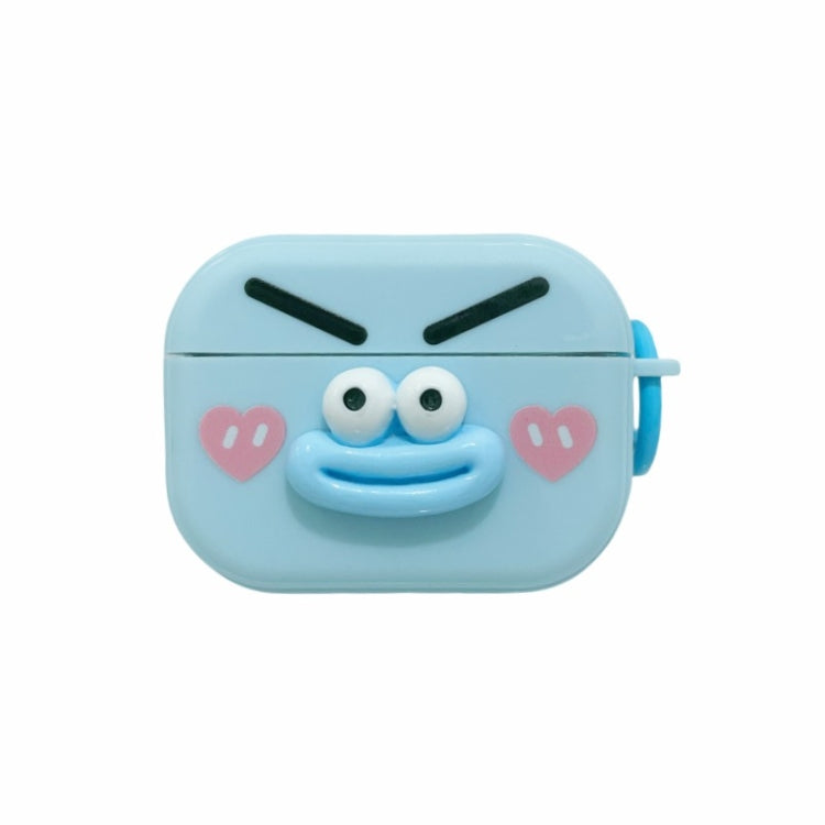 For AirPods Pro 2 Fresh 3D Emoji Pattern Skin Feel Earbuds Box PC Case(Blue) - For AirPods Pro 2 by buy2fix | Online Shopping UK | buy2fix