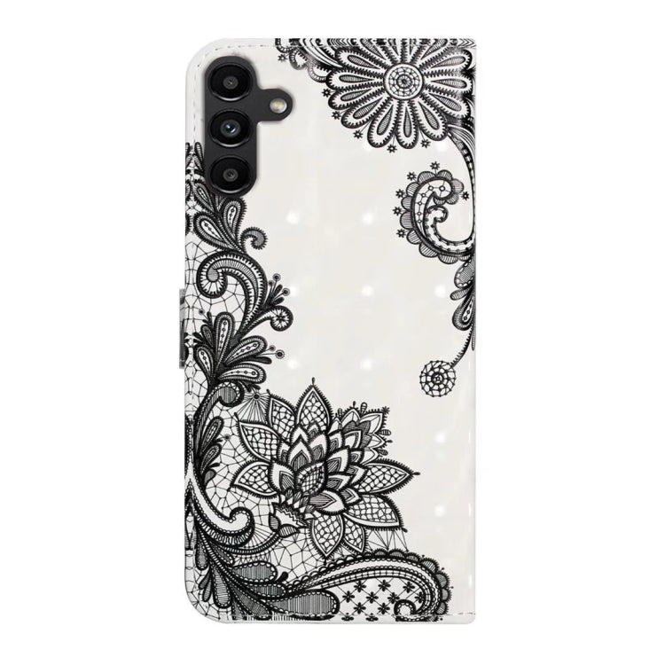 For Samsung Galaxy S25 5G Oil Embossed 3D Drawing Leather Phone Case(Lace Flower) - Galaxy S25 5G Cases by buy2fix | Online Shopping UK | buy2fix