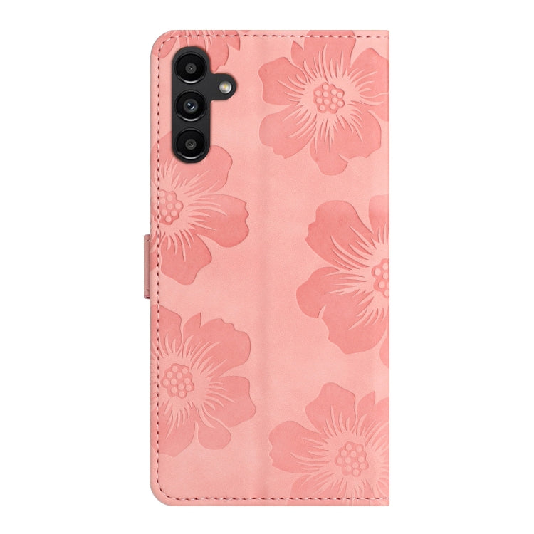 For Samsung Galaxy S25 5G Flower Embossing Pattern Leather Phone Case(Pink) - Galaxy S25 5G Cases by buy2fix | Online Shopping UK | buy2fix