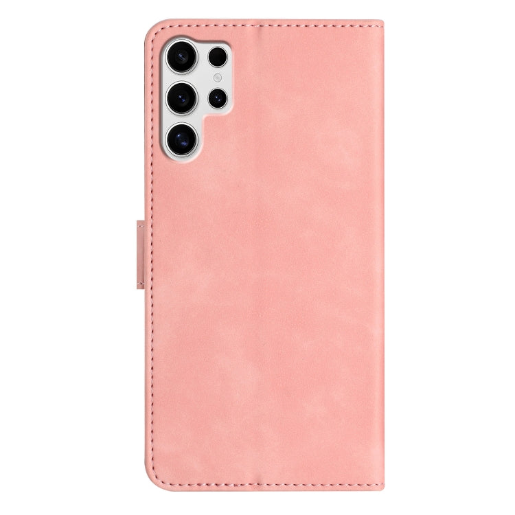 For Samsung Galaxy S25 Ultra 5G Seven Butterflies Embossed Leather Phone Case(Pink) - Galaxy S25 Ultra 5G Cases by buy2fix | Online Shopping UK | buy2fix