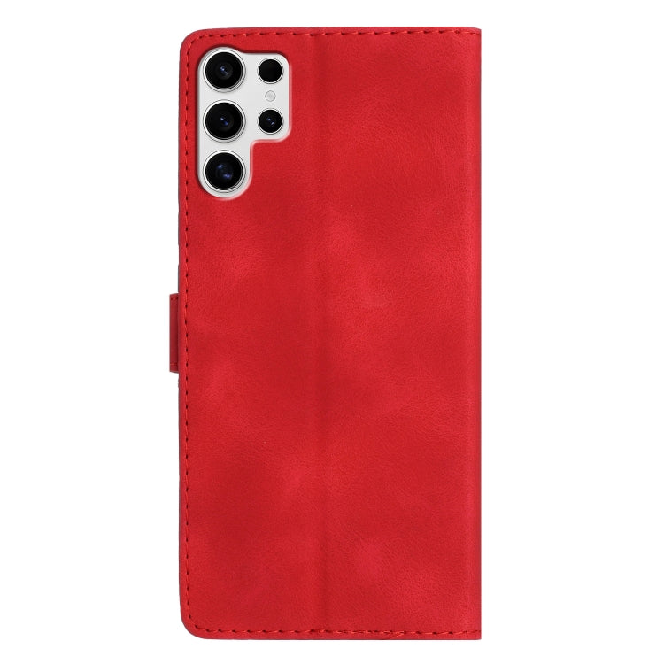 For Samsung Galaxy S25 Ultra 5G Flower Butterfly Embossing Pattern Leather Phone Case(Red) - Galaxy S25 Ultra 5G Cases by buy2fix | Online Shopping UK | buy2fix