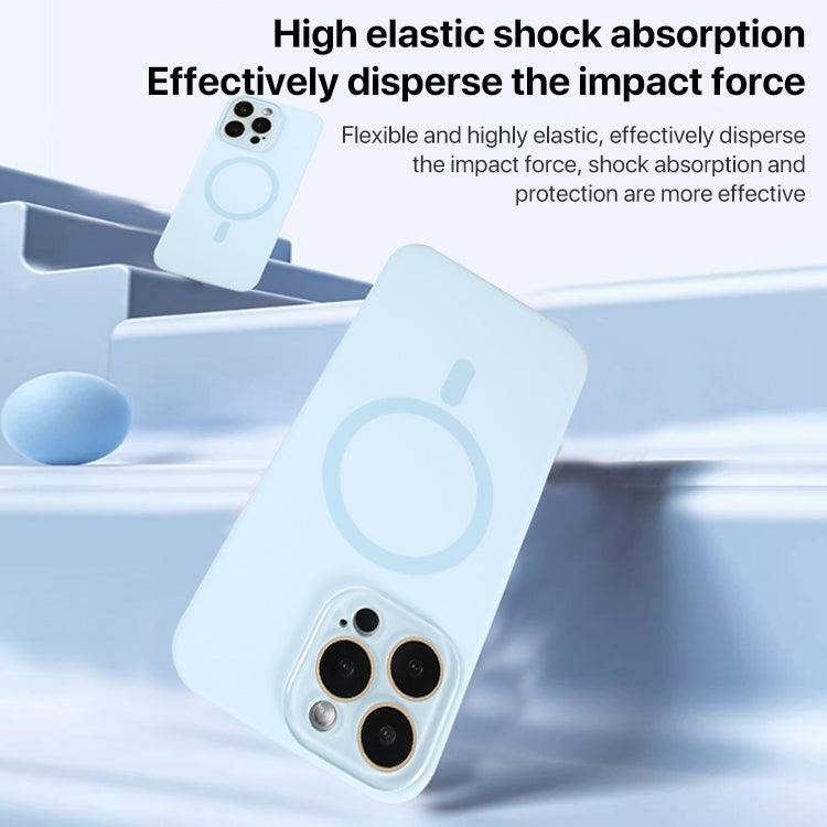 For iPhone 16 Pro Max Liquid Silicone MagSafe Full Coverage Phone Case with Lens Film(Blue) - iPhone 16 Pro Max Cases by buy2fix | Online Shopping UK | buy2fix