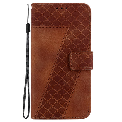 For Samsung Galaxy S25 5G Seven-shaped Embossed Leather Phone Case(Brown) - Galaxy S25 5G Cases by buy2fix | Online Shopping UK | buy2fix