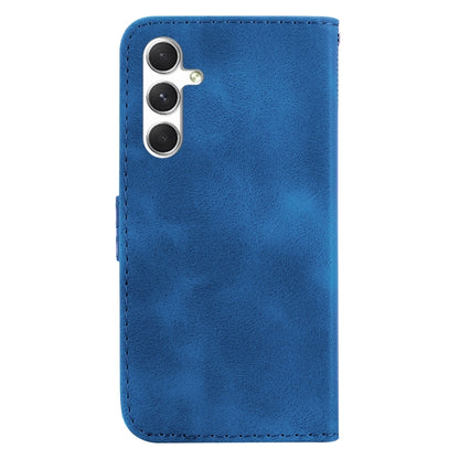 For Samsung Galaxy S25 5G Seven-shaped Embossed Leather Phone Case(Blue) - Galaxy S25 5G Cases by buy2fix | Online Shopping UK | buy2fix