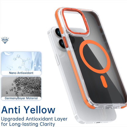 For iPhone 12 Pro Max Magsafe Dual-Color Transparent Black Full Coverage Phone Case(Orange) - iPhone 12 Pro Max Cases by buy2fix | Online Shopping UK | buy2fix