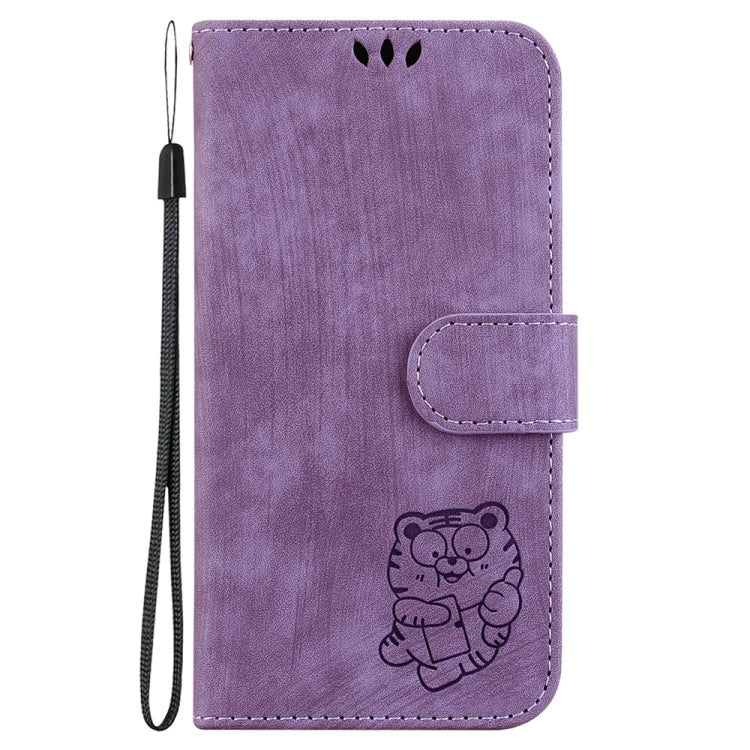 For Samsung Galaxy S25 Ultra 5G Little Tiger Embossed Leather Phone Case(Purple) - Galaxy S24 Ultra 5G Cases by buy2fix | Online Shopping UK | buy2fix