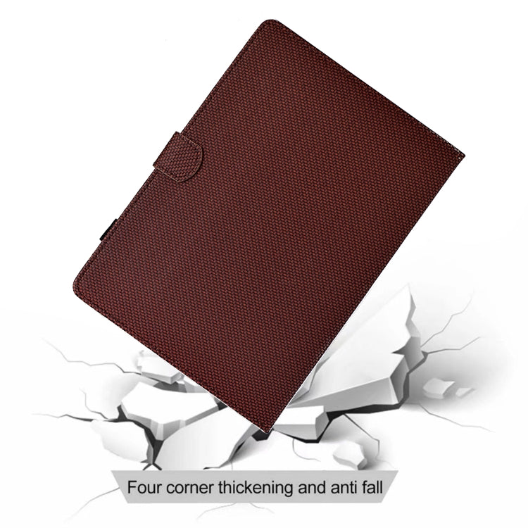 For Samsung Galaxy Tab S6 Lite Solid Color Fiber Texture Smart Tablet Leather Case(Brown) - Tab S6 Lite P610 / P615 by buy2fix | Online Shopping UK | buy2fix