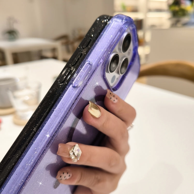 For iPhone 16 Plus Glitter Powder TPU Hybrid PC MagSafe Phone Case(Purple) - iPhone 16 Plus Cases by buy2fix | Online Shopping UK | buy2fix