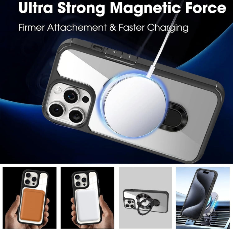 For iPhone 14 Pro Max MagSafe Acrylic Hybrid TPU Phone Case with Holder(Royal Blue) - iPhone 14 Pro Max Cases by buy2fix | Online Shopping UK | buy2fix