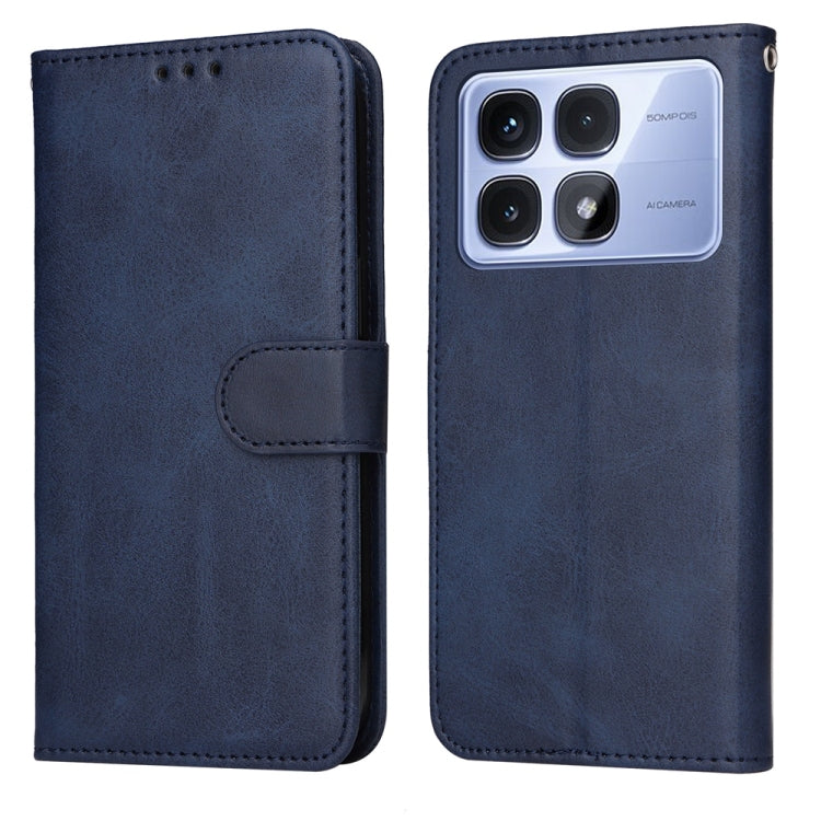 For Redmi K70 Ultra Classic Calf Texture Flip Leather Phone Case(Blue) - Xiaomi Cases by buy2fix | Online Shopping UK | buy2fix