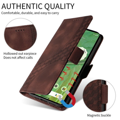 For OnePlus 13 Embossed Rhombus Starry Leather Phone Case(Brown) - OnePlus Cases by buy2fix | Online Shopping UK | buy2fix