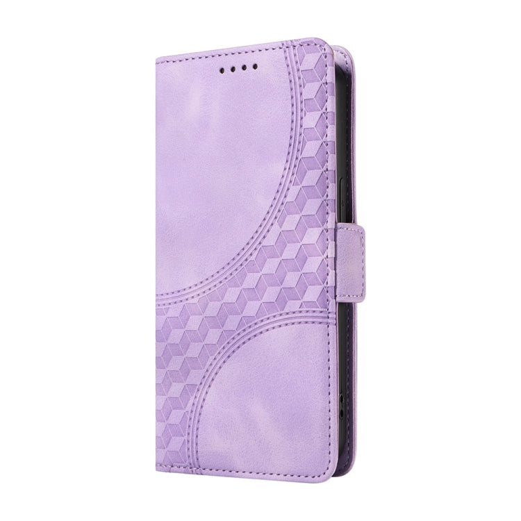 For Samsung Galaxy S25 Ultra 5G Embossed Rhombus Starry Leather Phone Case(Purple) - Galaxy S25 Ultra 5G Cases by buy2fix | Online Shopping UK | buy2fix