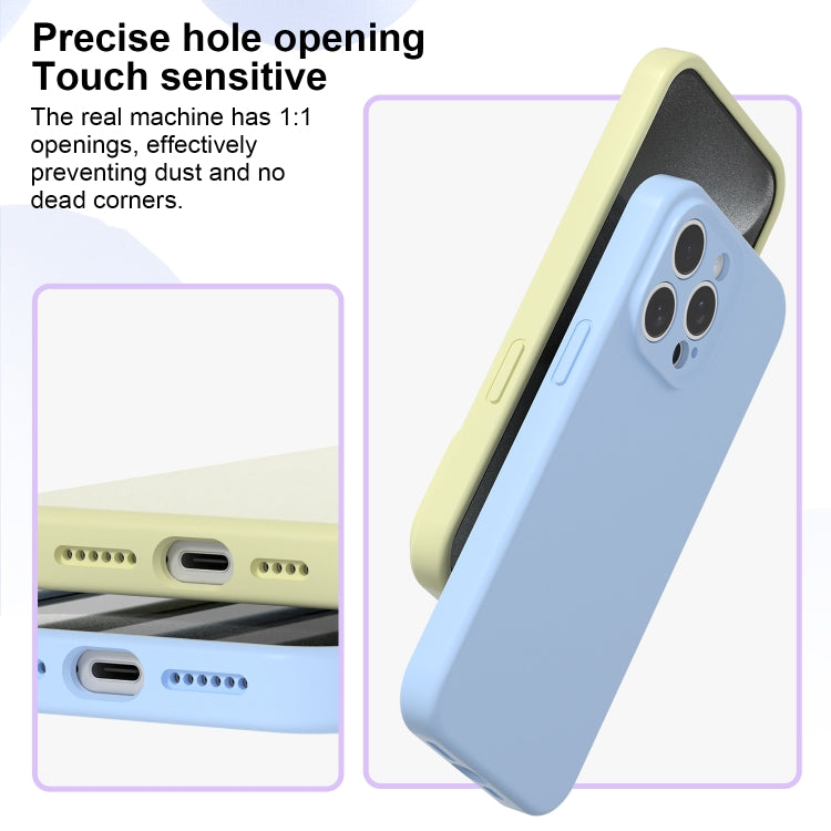 For iPhone 16 Precise Hole Liquid Silicone Jelly Color Full Coverage Phone Case(Navy Blue) - iPhone 16 Cases by buy2fix | Online Shopping UK | buy2fix