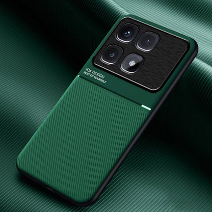 For Redmi K70 Ultra Classic Tilt Strip Grain Magnetic Shockproof PC + TPU Phone Case(Green) - Xiaomi Cases by buy2fix | Online Shopping UK | buy2fix