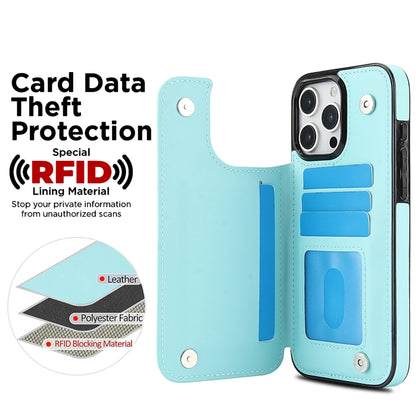 For iPhone 16 Pro Max Double Buckle Rhombic PU Leather Phone Case(Blue) - iPhone 16 Pro Max Cases by buy2fix | Online Shopping UK | buy2fix