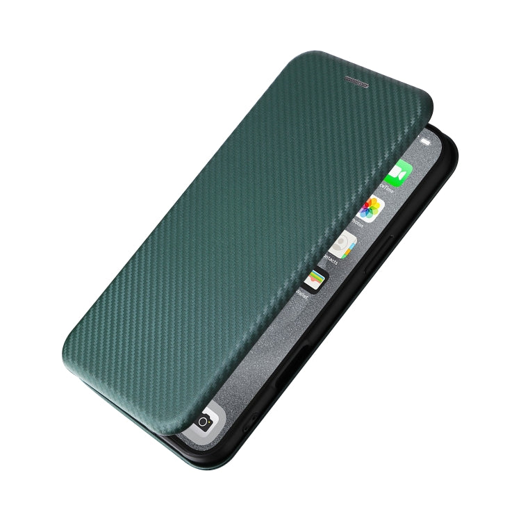 For iPhone 16 Pro Max Carbon Fiber Texture Flip Leather Phone Case(Green) - iPhone 16 Pro Max Cases by buy2fix | Online Shopping UK | buy2fix