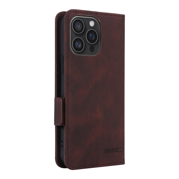 For iPhone 16 Pro Max Magnetic Clasp Leather Phone Case(Brown) - iPhone 16 Pro Max Cases by buy2fix | Online Shopping UK | buy2fix