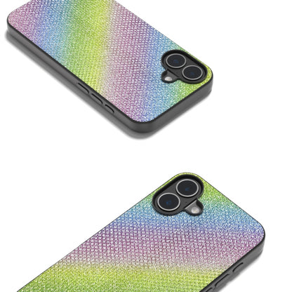 For iPhone 16 Diamond Black Frame Phone Case(Rainbow Diamond) - iPhone 16 Cases by buy2fix | Online Shopping UK | buy2fix