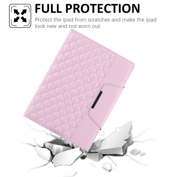 For iPad Pro 11 2024 Checkered Hardware Buckle Leather Smart Tablet Case(Pink) - iPad Pro 11 2024 Cases by buy2fix | Online Shopping UK | buy2fix