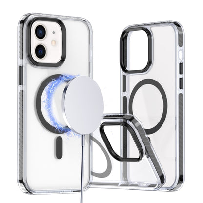 For iPhone 11 Two-color TPU Hybrid PC MagSafe Phone Case(Black) - iPhone 11 Cases by buy2fix | Online Shopping UK | buy2fix