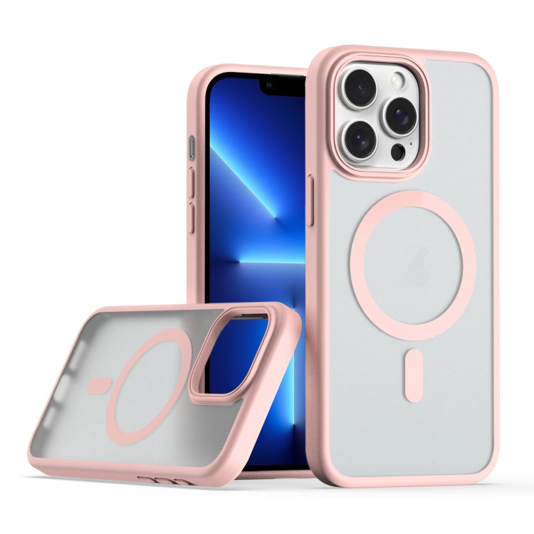 For iPhone 13 Pro TPU Hybrid PC Inner Magnetic MagSafe Phone Case(Pink) - iPhone 13 Pro Cases by buy2fix | Online Shopping UK | buy2fix