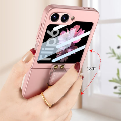 For Samsung Galaxy Z Flip6 GKK Integrated Ultra-thin Phone Case with Z Ring Holder(Pink) - Galaxy Z Flip6 5G Cases by GKK | Online Shopping UK | buy2fix