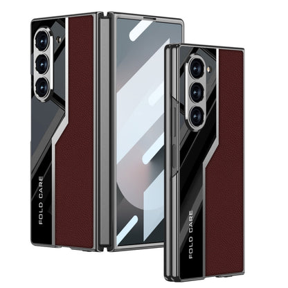 For Samsung Galaxy Z Fold6 GKK Integrated Plating TPU + Leather Supercar Full Coverage Phone Case(Red) - Galaxy Z Fold6 5G Cases by GKK | Online Shopping UK | buy2fix