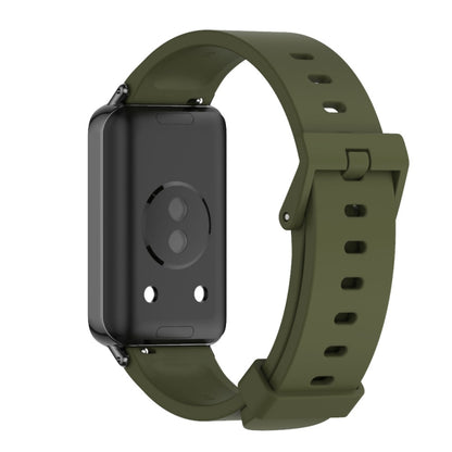 For Honor Band 9 MIJOBS Solid Color Silicone Watch Band(Army Green Black) - Watch Bands by MIJOBS | Online Shopping UK | buy2fix