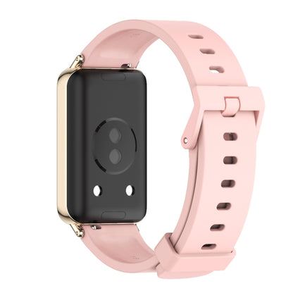 For Honor Band 9 MIJOBS Solid Color Silicone Watch Band(Pink Light Gold) - Watch Bands by MIJOBS | Online Shopping UK | buy2fix