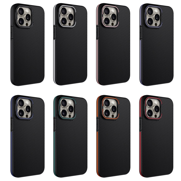 For iPhone 16 Pro Max Carbon Fiber Texture Lens Holder TPU Phone Case(Black) - iPhone 16 Pro Max Cases by buy2fix | Online Shopping UK | buy2fix