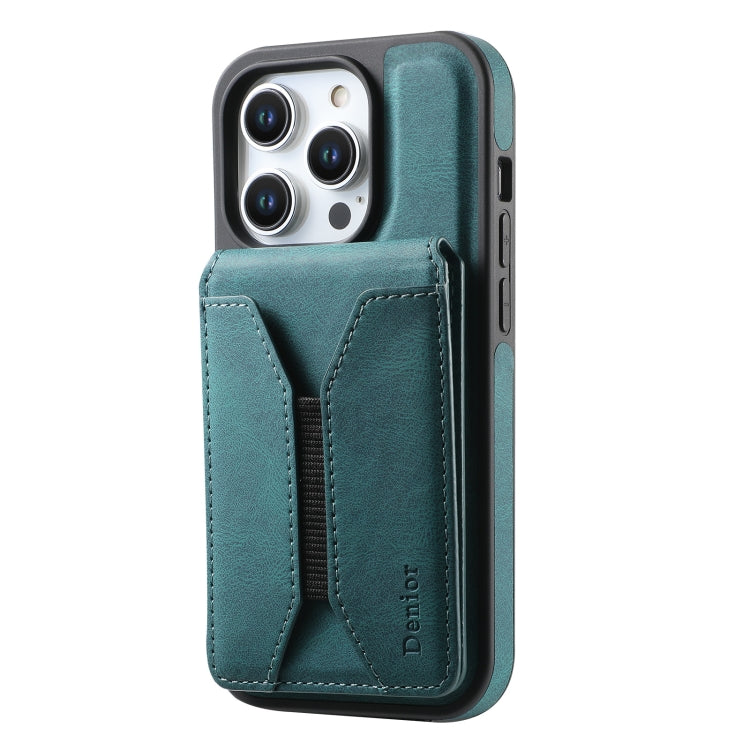 For iPhone 15 Denior D17 Skin Feel MagSafe Detachable Card Slot Phone Case(Blue) - iPhone 15 Cases by Denior | Online Shopping UK | buy2fix