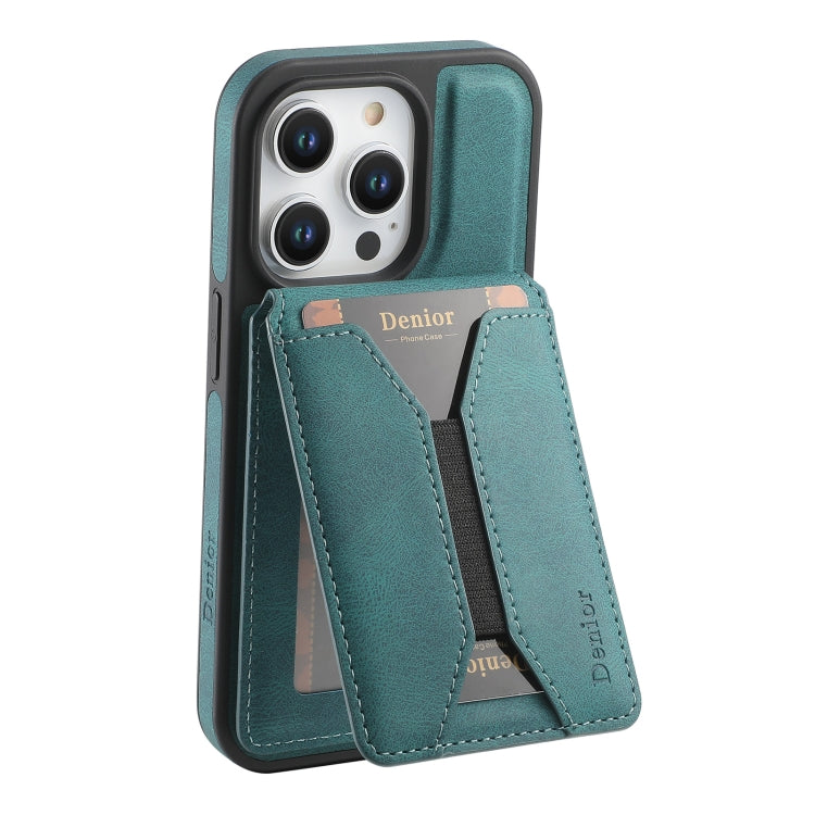 For iPhone 15 Denior D17 Skin Feel MagSafe Detachable Card Slot Phone Case(Blue) - iPhone 15 Cases by Denior | Online Shopping UK | buy2fix