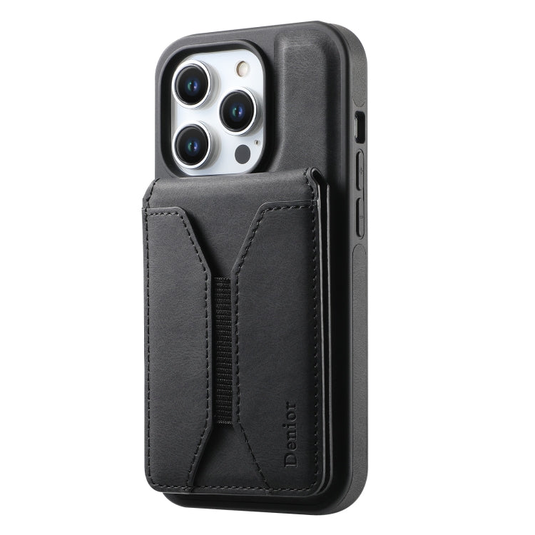 For iPhone 16 Pro Max Denior D17 Skin Feel MagSafe Detachable Card Slot Phone Case(Black) - iPhone 16 Pro Max Cases by Denior | Online Shopping UK | buy2fix