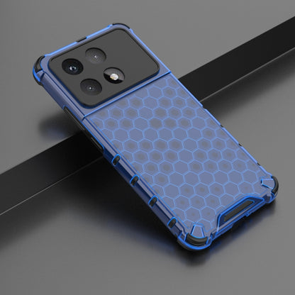 For Redmi K70 Ultra 5G Global Honeycomb Shockproof Phone Case(Blue) - Xiaomi Cases by buy2fix | Online Shopping UK | buy2fix