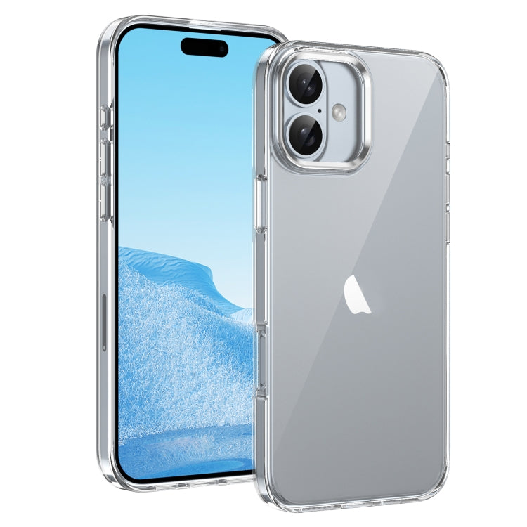 For iPhone 16 Ice Feel HD Transparent PC Full Coverage Phone Case(Silver) - iPhone 16 Cases by buy2fix | Online Shopping UK | buy2fix