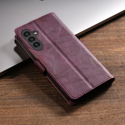 For Samsung Galaxy S24+ 5G N.BEKUS CSJ-P1 Solid Color Leather Phone Case(Wine Red) - Galaxy S24+ 5G Cases by N.BEKUS | Online Shopping UK | buy2fix