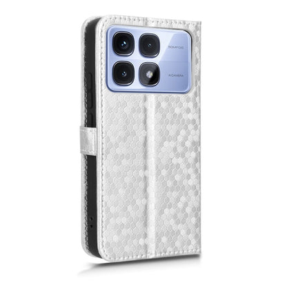 For Redmi K70 Ultra Honeycomb Dot Texture Leather Phone Case(Silver) - Xiaomi Cases by buy2fix | Online Shopping UK | buy2fix